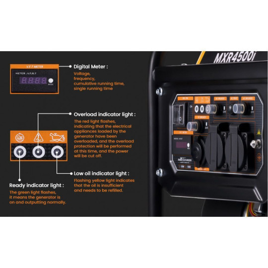 Купити Генератор інверторний Maxpeedingrods MXR4500i 3,5 кВт. Офіційний магазин Toolmaster Україна. Фірмовий інструмент та обладнання, офіційна гарантія