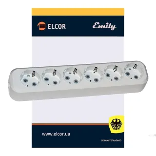 Купити Колодка ELCOR 410016 6 розеток з заземленням. Офіційний магазин Toolmaster Україна. Фірмовий інструмент та обладнання, офіційна гарантія