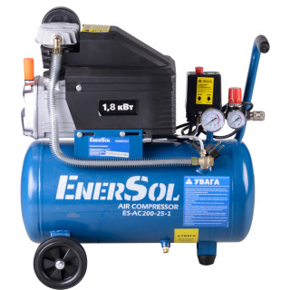 Купити Компресор повітряний поршневий EnerSol ES-AC200-25-1. Офіційний магазин Toolmaster Україна. Фірмовий інструмент та обладнання, офіційна гарантія