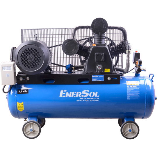 Купити Компресор повітряний EnerSol ES-AC670-120-3PRO. Офіційний магазин Toolmaster Україна. Фірмовий інструмент та обладнання, офіційна гарантія