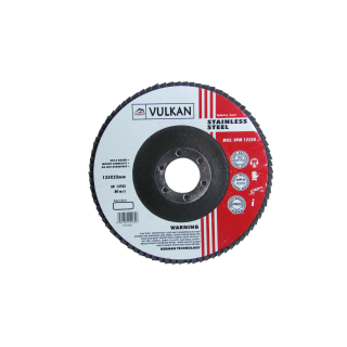 Купити Круг пелюстковий тарілчастий 125*22 P-60 нерж. Vulkan SFD125ZA60. Офіційний магазин Toolmaster Україна. Фірмовий інструмент та обладнання, офіційна гарантія