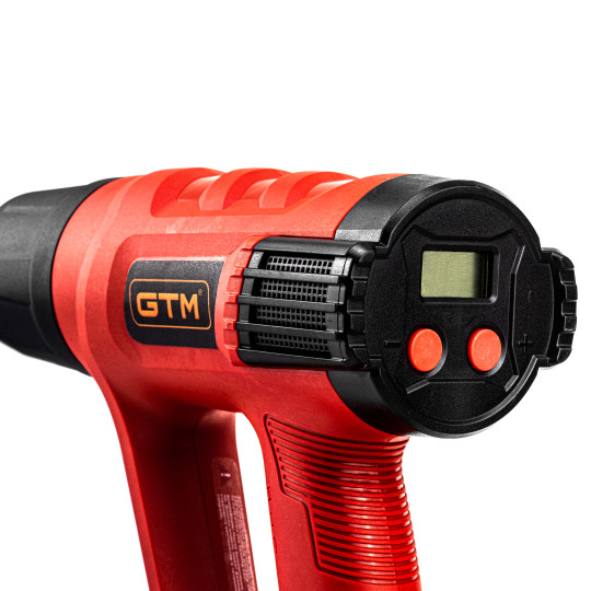 Купити Термоповітродувка HG2000EM, 2000Вт, 80-600С, 300/500л/хв, LCD-дисплей GTM. Офіційний магазин Toolmaster Україна. Фірмовий інструмент та обладнання, офіційна гарантія