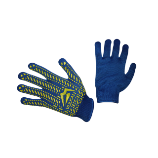 Купити Рукавички трикотажні сині з ПВХ крапкою ТМ Vulkan Lux (полегшені), р.10 5514. Офіційний магазин Toolmaster Україна. Фірмовий інструмент та обладнання, офіційна гарантія