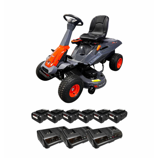 Купити Райдер акум. BRM96 KIT, 80В, ширина захвата 96см, мульчирование/боковой выброс +акум.4А*ч-6шт. и зарядное устройство-3шт. GTM. Официальный магазин Toolmaster Украина. Фирменный инструмент и оборудование, официальная гарантия