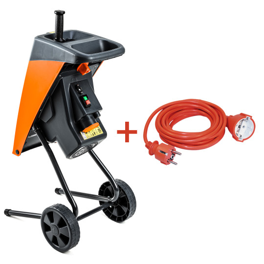 Купити Подрібнювач садовий DS2500/40 KIT, 220В, 2500Вт, гілки до 40мм, ножі + подовжувач 10м помаранч. GTM DS2500/40_KIT+ext.cord. Офіційний магазин Toolmaster Україна. Фірмовий інструмент та обладнання, офіційна гарантія