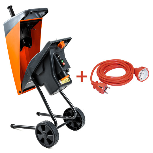 Купити Подрібнювач садовий DS2500/40 KIT, 220В, 2500Вт, гілки до 40мм, ножі + подовжувач 10м помаранч. GTM DS2500/40_KIT+ext.cord. Офіційний магазин Toolmaster Україна. Фірмовий інструмент та обладнання, офіційна гарантія