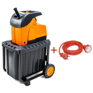 Купити Подрібнювач садовий DS2800/45 KIT, 220В, 2800Вт, гілки до 45мм, ножі, контейнер 60л + подовжувач 10м помаранч. GTM DS2800/45_KIT+ext.cord. Офіційний магазин Toolmaster Україна. Фірмовий інструмент та обладнання, офіційна гарантія