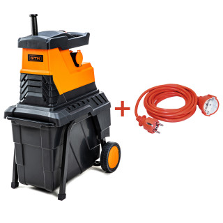 Купити Подрібнювач садовий MS2800/45 KIT, 220В, 2800Вт, гілки до 45мм, фреза, контейнер 60л + подовжувач 10м помаранч. GTM MS2800/45_KIT+ext.cord. Офіційний магазин Toolmaster Україна. Фірмовий інструмент та обладнання, офіційна гарантія