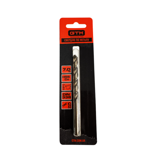 Купити Свердло 7,0 мм HSS-Co5, блістер GTM ECo-070B. Офіційний магазин Toolmaster Україна. Фірмовий інструмент та обладнання, офіційна гарантія