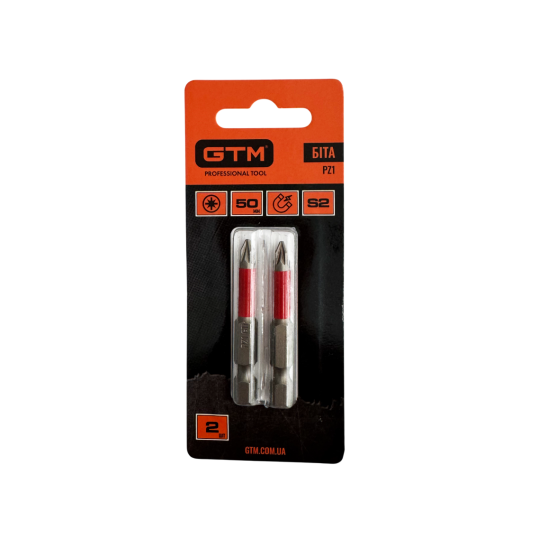 Купити Бита PZ1 50мм 2 шт GTM SB-Z1-50B. Официальный магазин Toolmaster Украина. Фирменный инструмент и оборудование, официальная гарантия