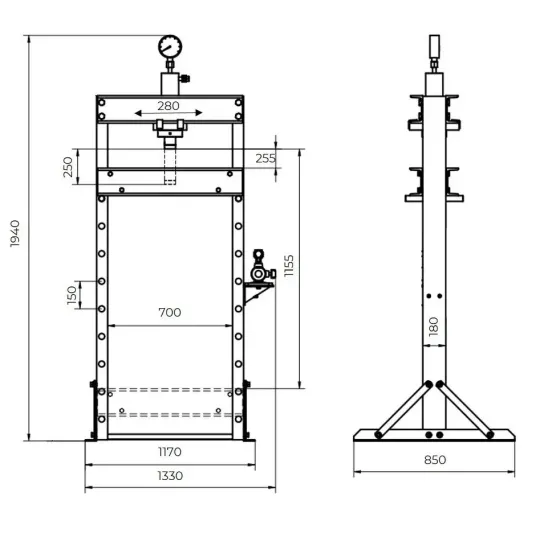 Купити Пресс пневматически-гидравлический Holzmann WP75ECO. Официальный магазин Toolmaster Украина. Фирменный инструмент и оборудование, официальная гарантия