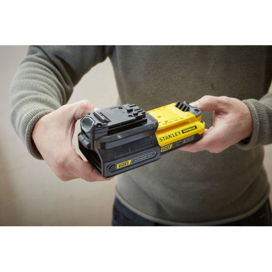 Купити Адаптер переходник для аккумуляторной батареи V20 STANLEY FATMAX SFMCB100. Официальный магазин Toolmaster Украина. Фирменный инструмент и оборудование, официальная гарантия