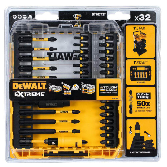 Купити Набор бит и насадок DeWALT DT70743T. Официальный магазин Toolmaster Украина. Фирменный инструмент и оборудование, официальная гарантия
