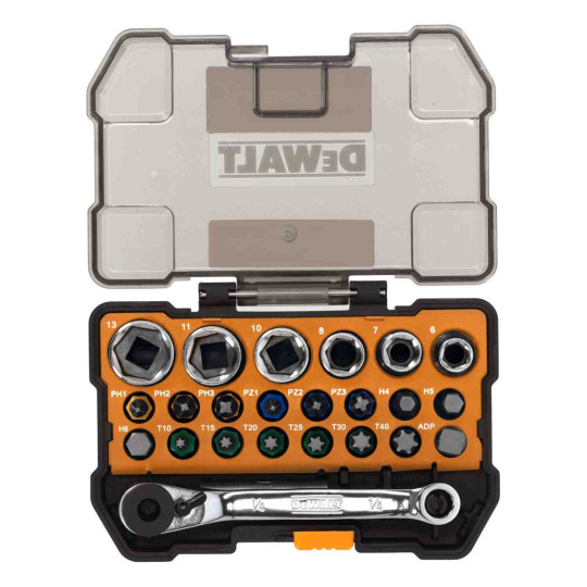 Купити Набір біт і головок DeWALT DT70906. Офіційний магазин Toolmaster Україна. Фірмовий інструмент та обладнання, офіційна гарантія