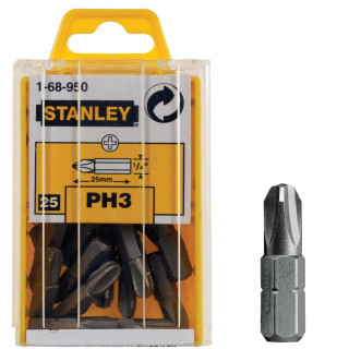 Купити Біта з шестигранником 1/4 під шліц Ph3 довжиною 25 мм STANLEY 1-68-950. Офіційний магазин Toolmaster Україна. Фірмовий інструмент та обладнання, офіційна гарантія