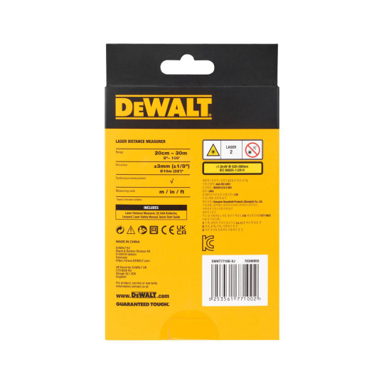 Купити Далекомір лазерний DeWALT DWHT77100. Офіційний магазин Toolmaster Україна. Фірмовий інструмент та обладнання, офіційна гарантія
