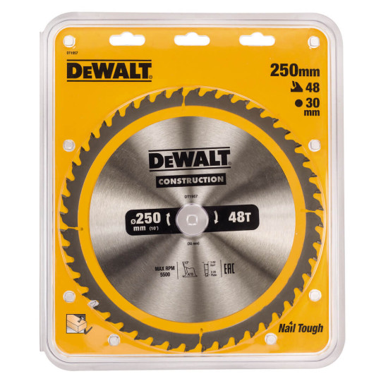 Купити Диск пильный СONSTRUCTION DeWALT DT1957. Официальный магазин Toolmaster Украина. Фирменный инструмент и оборудование, официальная гарантия