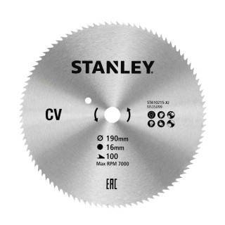 Купити Диск пиляльний CV STANLEY STA10215. Офіційний магазин Toolmaster Україна. Фірмовий інструмент та обладнання, офіційна гарантія