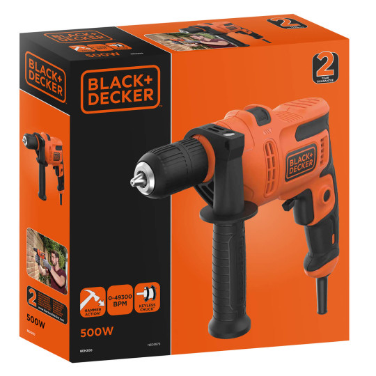Купити Дриль мережевий ударний BLACK+DECKER BEH200. Офіційний магазин Toolmaster Україна. Фірмовий інструмент та обладнання, офіційна гарантія