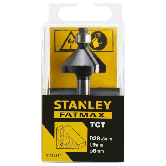 Купити Фреза по дереву фасочна STANLEY STA80314. Офіційний магазин Toolmaster Україна. Фірмовий інструмент та обладнання, офіційна гарантія