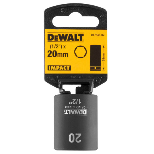 Купити Головка торцева ударна коротка IMPACT DeWALT DT7538. Офіційний магазин Toolmaster Україна. Фірмовий інструмент та обладнання, офіційна гарантія