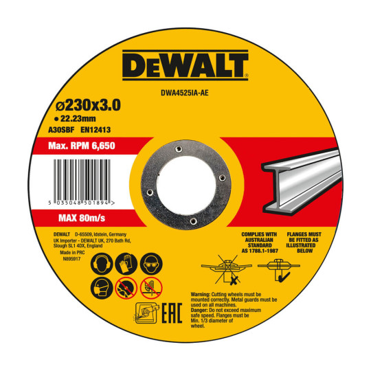 Купити Круг відрізний HIGH PERFORMANCE DeWALT DWA4525IA. Офіційний магазин Toolmaster Україна. Фірмовий інструмент та обладнання, офіційна гарантія
