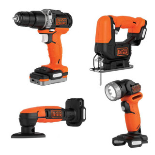 Купити Набір з чотирьох інструментів BLACK+DECKER BDCK123S2S. Офіційний магазин Toolmaster Україна. Фірмовий інструмент та обладнання, офіційна гарантія