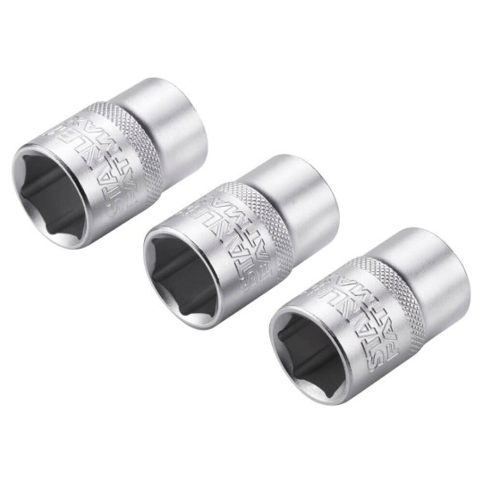 Купити Набір торцевих головок 1/2 Maxi Drive, із шестигранним профілем, 3 шт: 17, 18, 19 мм. STANLEY FMMT17094-0. Офіційний магазин Toolmaster Україна. Фірмовий інструмент та обладнання, офіційна гарантія