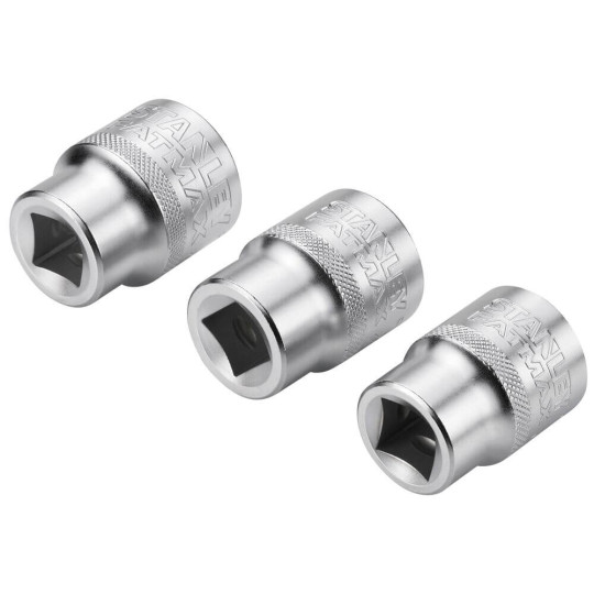 Купити Набір торцевих головок 1/2 Maxi Drive, із шестигранним профілем, 3 шт: 21, 22 24 мм. STANLEY FMMT17095-0. Офіційний магазин Toolmaster Україна. Фірмовий інструмент та обладнання, офіційна гарантія
