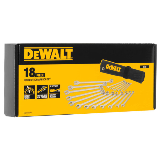 Купити Набор ключей комбинированных, 18 штук DeWALT DWMT19237-1. Официальный магазин Toolmaster Украина. Фирменный инструмент и оборудование, официальная гарантия
