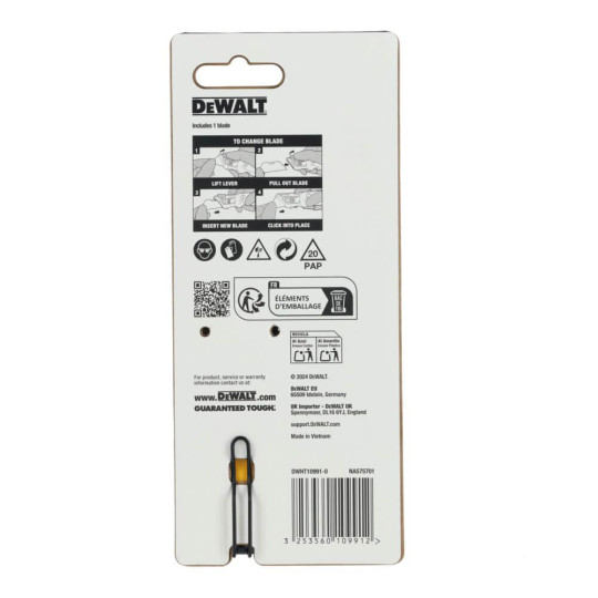 Купити Нож складной с фиксированным лезвием для отделочных работ DeWALT DWHT10991-0. Официальный магазин Toolmaster Украина. Фирменный инструмент и оборудование, официальная гарантия