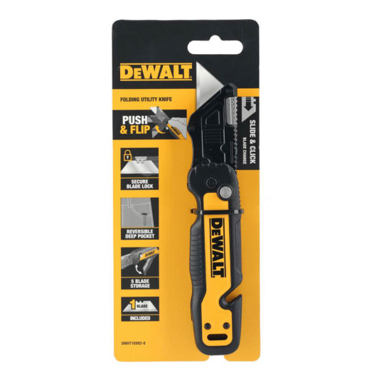 Купити Нож складной с фиксированным лезвием для отделочных работ DeWALT DWHT10992-0. Официальный магазин Toolmaster Украина. Фирменный инструмент и оборудование, официальная гарантия