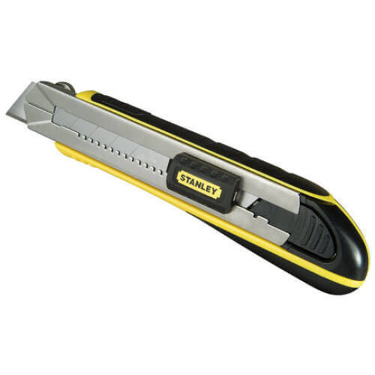Купити Нож FatMax Cartridge длиной 215 мм с лезвием шириной 25 мм с отламывающимися сегментами STANLEY 0-10-486. Официальный магазин Toolmaster Украина. Фирменный инструмент и оборудование, официальная гарантия