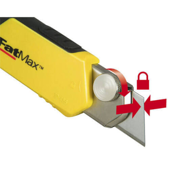 Купити Нож FatMax Cartridge длиной 215 мм с лезвием шириной 25 мм с отламывающимися сегментами STANLEY 0-10-486. Официальный магазин Toolmaster Украина. Фирменный инструмент и оборудование, официальная гарантия