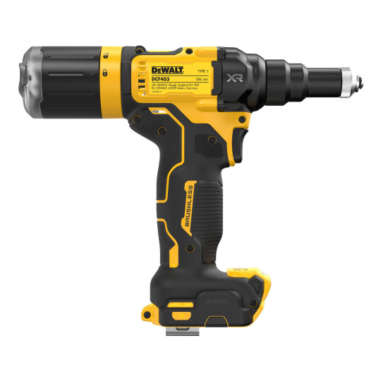 Купити Заклепочник акумуляторний безщітковий DeWALT DCF403NT. Офіційний магазин Toolmaster Україна. Фірмовий інструмент та обладнання, офіційна гарантія