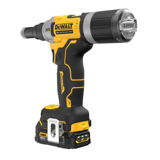Купити Заклепочник акумуляторний безщітковий DeWALT DCF414E2GT. Офіційний магазин Toolmaster Україна. Фірмовий інструмент та обладнання, офіційна гарантія