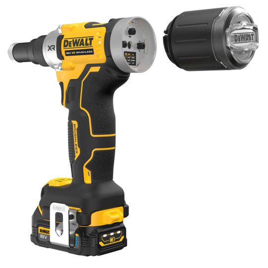 Купити Заклепочник акумуляторний безщітковий DeWALT DCF414E2GT. Офіційний магазин Toolmaster Україна. Фірмовий інструмент та обладнання, офіційна гарантія