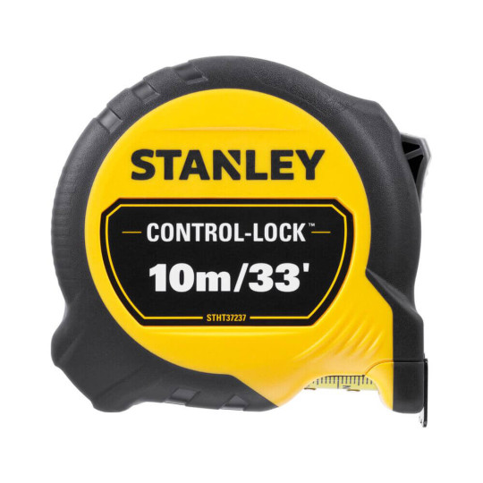 Купити Рулетка вимірювальна CONTROL-LOCK довжиною 10 м/33, шириною 25 мм, в обгумованому корпусі, з подвійною шкалою STANLEY STHT37237-5. Офіційний магазин Toolmaster Україна. Фірмовий інструмент та обладнання, офіційна гарантія