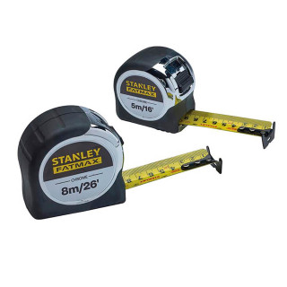 Купити Рулетки измерительные FatMax®, 5м/16х25мм + 8/26х25, в хромированном корпусе STANLEY FMHT43041-0. Официальный магазин Toolmaster Украина. Фирменный инструмент и оборудование, официальная гарантия