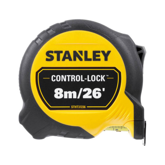 Купити Рулетка вимірювальна CONTROL-LOCK довжиною 8 м/26, шириною 25 мм, в обгумованому корпусі, з подвійною шкалою STANLEY STHT37236-5. Офіційний магазин Toolmaster Україна. Фірмовий інструмент та обладнання, офіційна гарантія