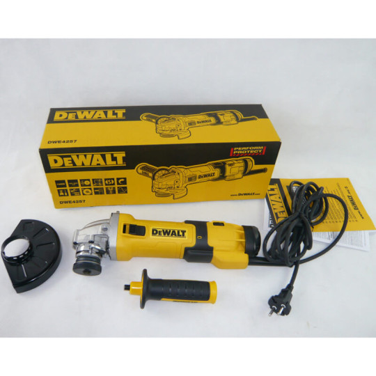 Купити Шліфмашина кутова - болгарка мережева DeWALT DWE4257. Офіційний магазин Toolmaster Україна. Фірмовий інструмент та обладнання, офіційна гарантія