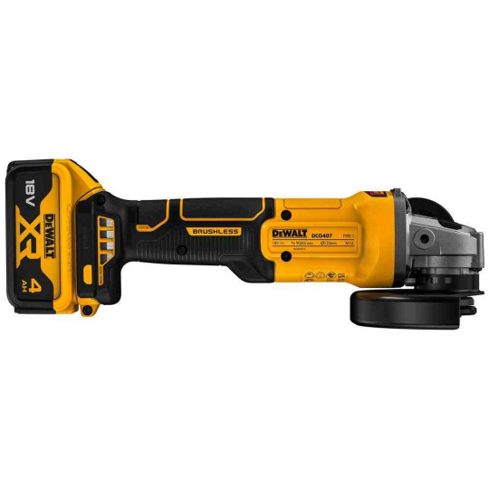 Купити Шлифмашина угловая - болгарка аккумуляторная бесщеточная DeWALT DCG407M1T. Официальный магазин Toolmaster Украина. Фирменный инструмент и оборудование, официальная гарантия