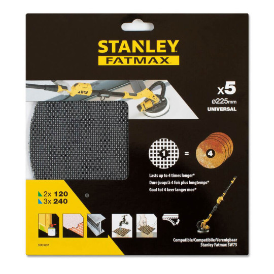 Купити Абразивна сітка до ексцентрикових шліфувальних машин STANLEY STA39297. Офіційний магазин Toolmaster Україна. Фірмовий інструмент та обладнання, офіційна гарантія