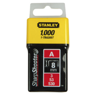 Купити Скоби тип А висотою 8 мм, для степлера ручного Light Duty, в упаковці 1000 шт STANLEY 1-TRA205T. Офіційний магазин Toolmaster Україна. Фірмовий інструмент та обладнання, офіційна гарантія