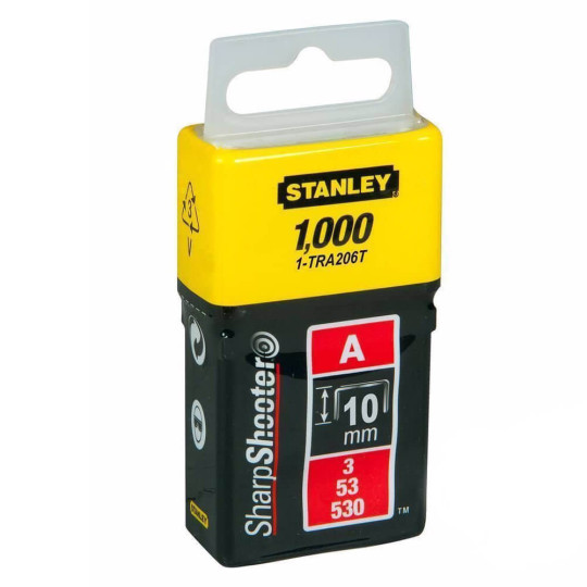 Купити Скоби тип А висотою 10 мм, для степлера ручного Light Duty, в упаковці 1000 шт STANLEY 1-TRA206T. Офіційний магазин Toolmaster Україна. Фірмовий інструмент та обладнання, офіційна гарантія