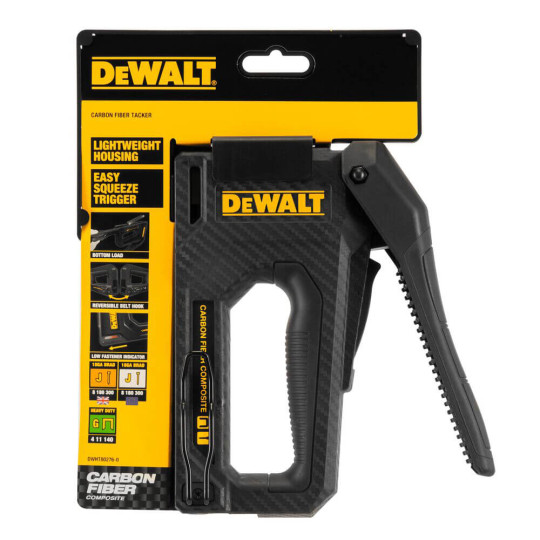 Купити Степлер CARBON FIBRE для скоб типа G 6-14 мм, гвоздей типа J 12, 15 мм DeWALT DWHT80276-0. Официальный магазин Toolmaster Украина. Фирменный инструмент и оборудование, официальная гарантия