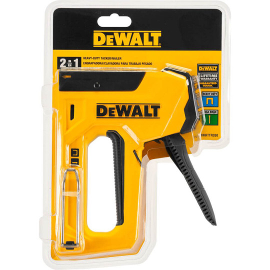 Купити Степлер Heavy Duty для скоб типу G 6-14мм, цвяхів типу J 12, 15мм DeWALT DWHTTR350-0. Офіційний магазин Toolmaster Україна. Фірмовий інструмент та обладнання, офіційна гарантія
