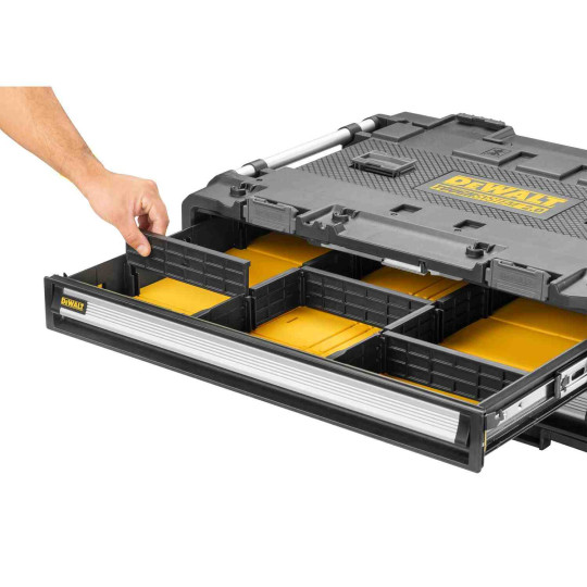Купити Універсальний ящик TOUGHSYSTEM 2.0 DXL на 2 шухлядки DeWALT DWST08520-1. Офіційний магазин Toolmaster Україна. Фірмовий інструмент та обладнання, офіційна гарантія