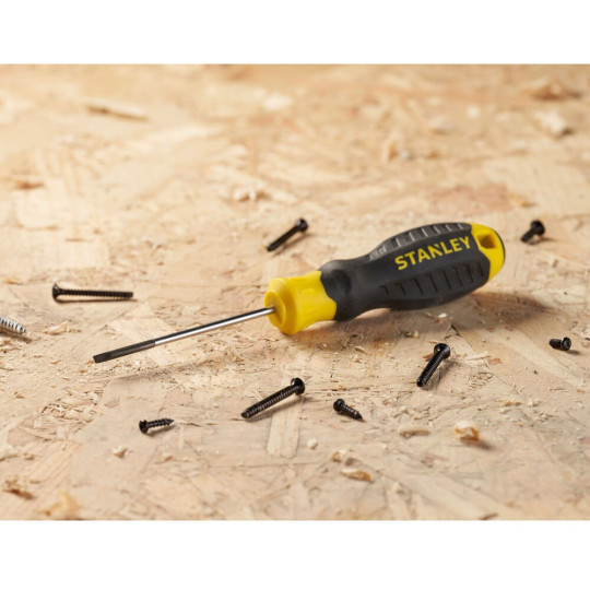 Купити Викрутка Cushion Grip довжиною 60 мм з паралельним жалом під шліц SL 2.5 STANLEY STHT16151-0. Офіційний магазин Toolmaster Україна. Фірмовий інструмент та обладнання, офіційна гарантія