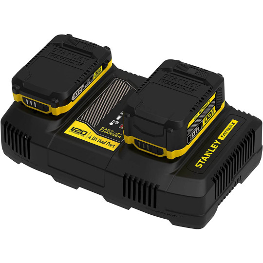 Купити Зарядний пристрій на 2 акумулятора 18В STANLEY FATMAX SFMCB24. Офіційний магазин Toolmaster Україна. Фірмовий інструмент та обладнання, офіційна гарантія